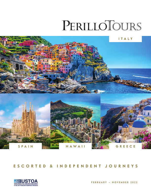 Perillo Tours 2023 brochure cover